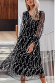 Quenna Sequined Dress in Black