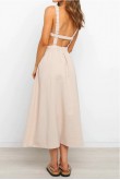 Tahlia Modern Backless Dress in Off White