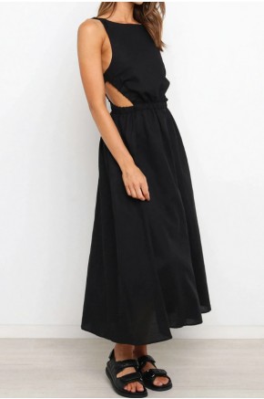 Tahlia Modern Backless Dress in Black