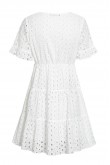 Christina White Perforated Dress